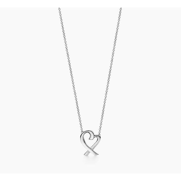 Tiffany & Co Paloma Picasso Loving Heart Pendant Necklace - Silver - 16” - Picture 1 of 14